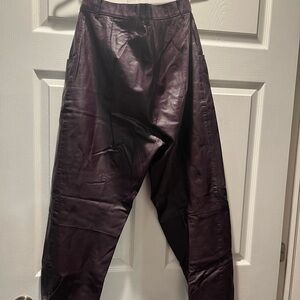 Women’s Maroon Leather Pants